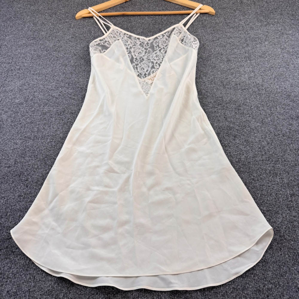 Victoria's Secret Gold Label Slip Dress Women Size P Ivory Lace V-Neck Lingerie
